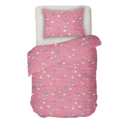 Прекрасно детско спално бельо за момичета в розово от ранфорс