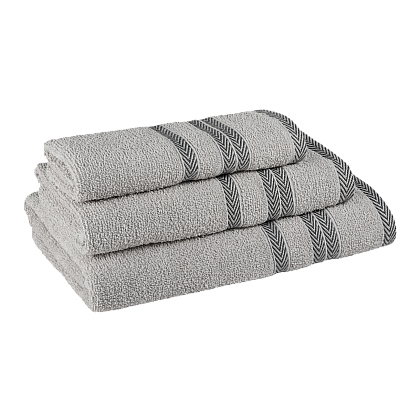 Хавлиена кърпа за баня с кант - Кристал в сиво