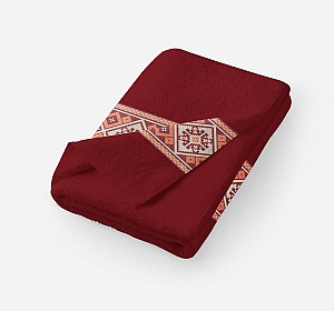 Хавлиена кърпа фолклорни мотиви Катарина червено 30/50, 50/90, 70/140