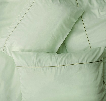 Луксозно Спално бельо памучен сатен с паспел, 3 части - Светло Зелено