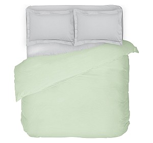 Спално бельо от памучен сатен голяма спалня светло зелено и светло сиво