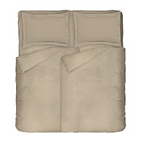 Спално бельо в цвят таупе от памучен сатен - Елегантен и стилен спален комплект от висококачествена памучна материя с ниска свиваемост.