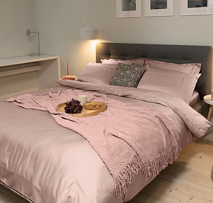 Луксозно спално бельо памучен сатен с паспел РОУЗ, 2 части, единично легло