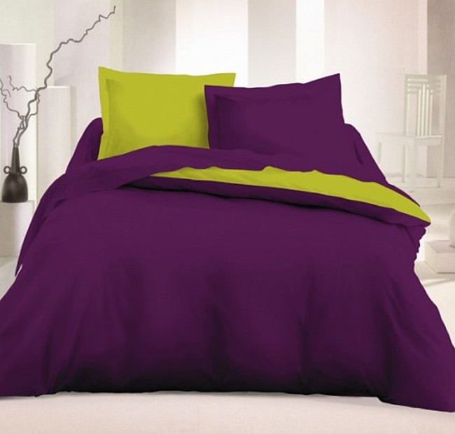 Двуцветно спално бельо Лилав - Зелен - Меко, памучно спално бельо от 100% Памук ➤ Ранфорс в два цвята- лилаво и зелено, българско производство.