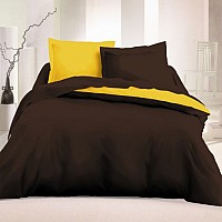 Спално бельо в Кафяв - Жълт цвят - Невероятно, памучно спално бельо от Ранфорс ➤ 100% Памук с прекрасен десен в жълто и кафяво- двуцветен.