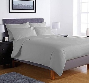 Едноцветно спално бельо ранфорс – сиво