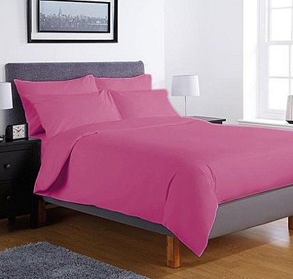 Едноцветно спално бельо ранфорс – тъмно розово