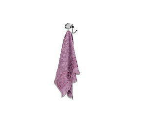 Хавлиена кърпа с ресни в лилаво - релефна