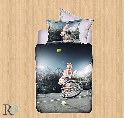 Спален Комплект 3D - Тенис от памучен сатен