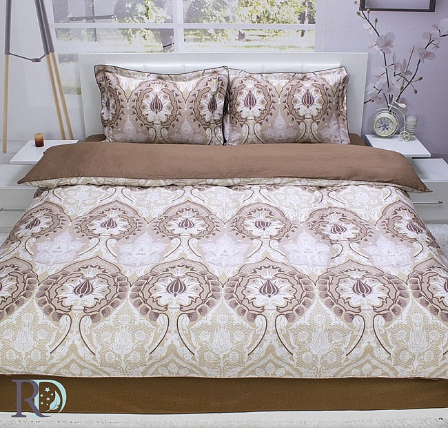 Изискан спален комплект от памучен сатен - Rosena - Висококачествено луксозно спално бельо, произведено от фирма Roxyma Dream с десен на красиви мотиви.