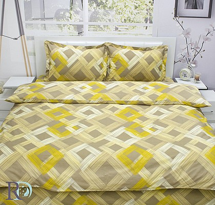 Спално бельо за спалня памук лукс бежово и жълто