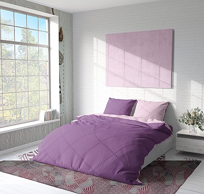 Двулицево лилаво спално бельо от Памук Purple Ink