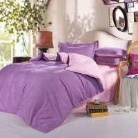 Двулицево лилаво спално бельо от Памук Purple Ink - Хубаво спално бельо от 100% памук - хасе в розово и лилаво - налично във всички размери, произведено в България.