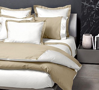 Италианско спално бельо Signoria Firenze Double White Taupe 300TC нишки
