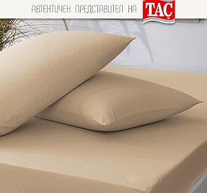 Чаршаф с ластик 160/200 + 2 бр. калъфки за възглавници 50/70 см Пудра Тач Турция