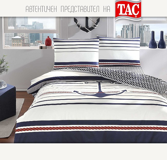 TAC Ranforce морско Спално бельо за спалня Котва, Спалното Бельо - Магазин за спално бельо TAC Ranforce морско Спално бельо за спалня Котва - Търсите спално бельо с морски мотив?