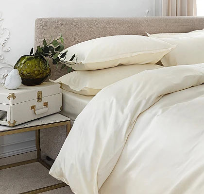 Чаршаф без ластик памучен сатен White Boutique Antique White