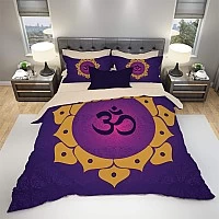 3Д пално бельо Sacred Om 3Д пално бельо Sacred Om - Дизайнерско спално бельо в източен стил с горна част 3Д принт и долна част органичен памук с 86 нишки/см.