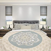 Ръчно изработен комплект спално бельо Om Mandala - Ръчно изработено спално бельо с уникален дизайн.