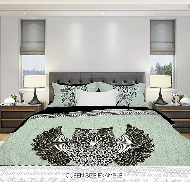 Дизайнерски Комплект спално бельо Boho Owl Дизайнерски Комплект спално бельо Boho Owl - Насладата не е мираж с това Ръчно изработено спално бельо с уникален дизайн и 3Д принт.