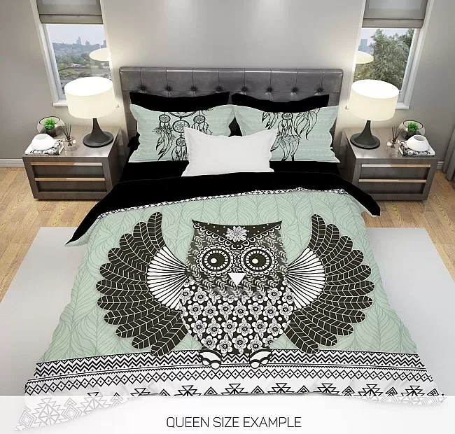 Дизайнерски Комплект спално бельо Boho Owl Дизайнерски Комплект спално бельо Boho Owl - Насладата не е мираж с това Ръчно изработено спално бельо с уникален дизайн и 3Д принт.