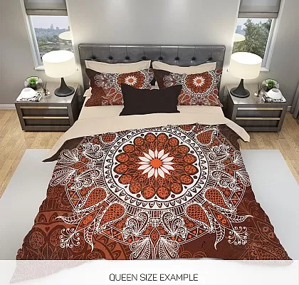 Памучен био сатен спално бельо Boho Brown
