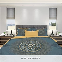 Комплект спално бельо от мандала Blue Boho Комплект спално бельо от мандала Blue Boho - Всяко спално бельо от мандала е изработено от внимателно подбрани висококачествени материали като удобен памучен сатен и ултра-мек микрофибър от предната страна на комплектите.