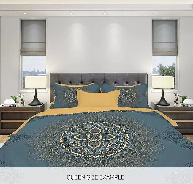 Комплект спално бельо от мандала Blue Boho Комплект спално бельо от мандала Blue Boho - Всяко спално бельо от мандала е изработено от внимателно подбрани висококачествени материали като удобен памучен сатен и ултра-мек микрофибър от предната страна на комплектите.