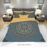 Комплект спално бельо от мандала Blue Boho Комплект спално бельо от мандала Blue Boho - Всяко спално бельо от мандала е изработено от внимателно подбрани висококачествени материали като удобен памучен сатен и ултра-мек микрофибър от предната страна на комплектите.