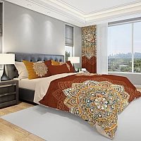 Ръчно изработено Спално бельо мандала Boho - Униклно спално бельо от органичен памук с принт Мандала Бохо.