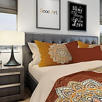 Ръчно изработено Спално бельо мандала Boho - Униклно спално бельо от органичен памук с принт Мандала Бохо.