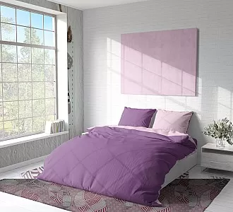 Двулицево лилаво спално бельо от Памук Purple Ink