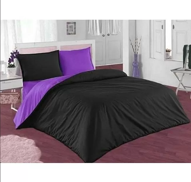 Спално бельо Памук Black and Purple Спално бельо Памук Black and Purple - Дишащо спално бельо, изработено от 100% памук- двуцветно в лилаво и черно.