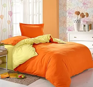 Спално бельо Памук Frameless в оранжево и жълто