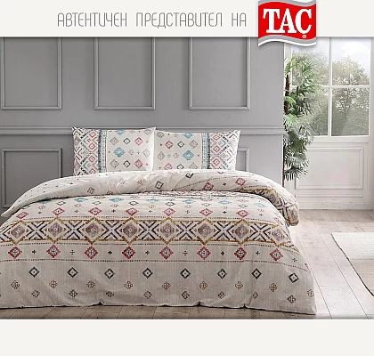 Спално бельо Тач Ранфорс TERRA с чаршаф с ластик 160 см