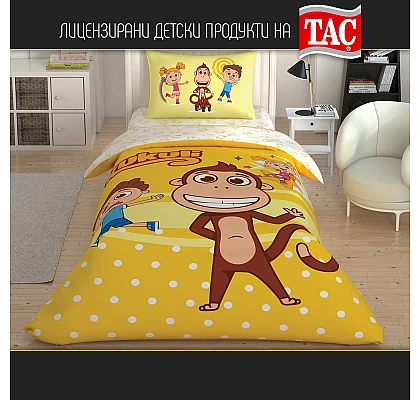 Тач Детско спално бельо Ранфорс KUKULI SMILE с чаршаф с ластик