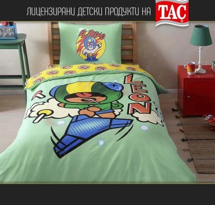 Тач Детско спално бельо Ранфорс BRAWL STARS с чаршаф с ластик