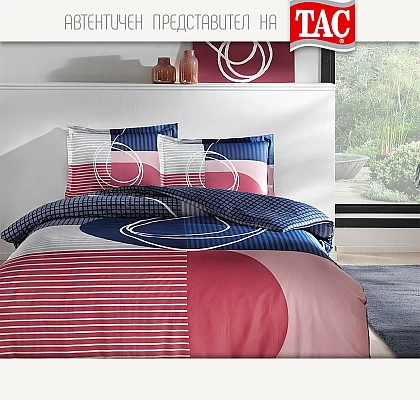 Двойно Спално бельо ТАЧ памук сатен Пандора Тъмносин