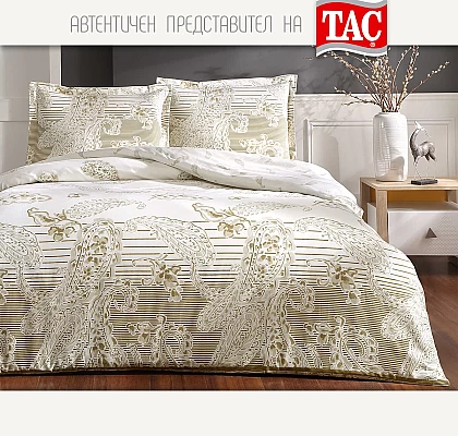 Двойно Спално бельо ТАЧ памук сатен PAISLEY Злато