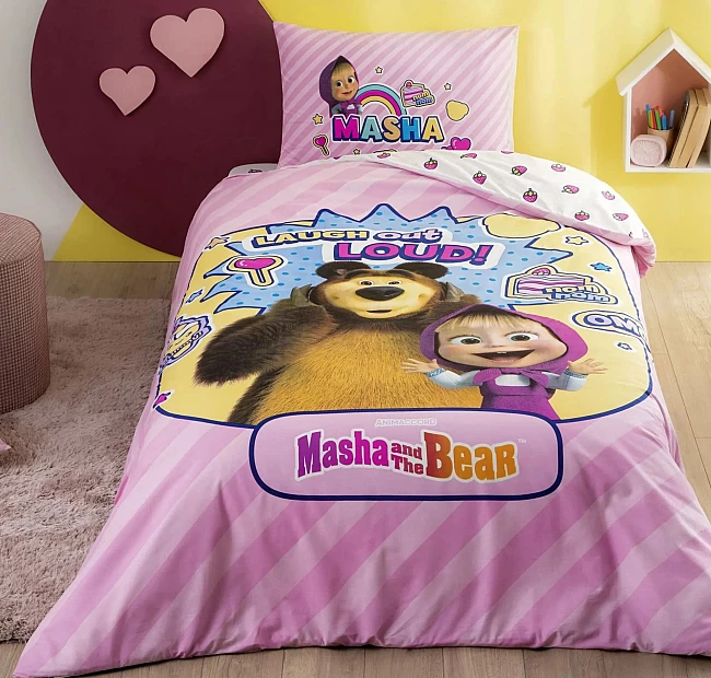 Детски спален комплект РАНФОРС - MASHA AND THE BEAR - Запознайте децата си с любимите герои от популярния анимационен сериал с детския спален комплект "Маша и Мечока".