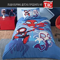 Детско спално бельо ТАЧ - SPIDEY AND FRIENDS - Ранфорс, с чаршаф с ластик, Спалното Бельо - Магазин за спално бельо Детско спално бельо ТАЧ - SPIDEY AND FRIENDS - Ранфорс, с чаршаф с ластик - ТАЧ SPIDEY AND FRIENDS – Забавно приключение с паяцитеПревърнете детската стая в света на супергероите с новото спално бельо ТАЧ SPIDEY AND FRIENDS!