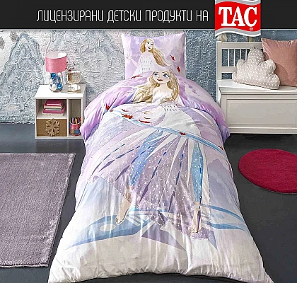 Детско спално бельо ТАЧ - FROZEN BREEZY - Ранфорс, с чаршаф с ластик