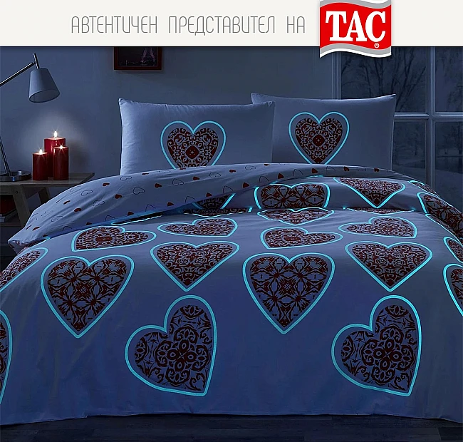 Спално бельо ТАЧ ранфорс CORDELIA голяма спалня - свети в тъмното, Спалното Бельо - Магазин за спално бельо Спално бельо ТАЧ ранфорс CORDELIA голяма спалня - свети в тъмното - Спално бельо ТАЧ Cordelia - Романтична нощ, изпълнена с магияПодарете си незабравимо изживяване със спалното бельо ТАЧ Cordelia.