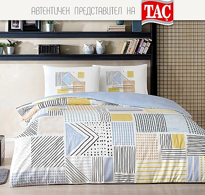 Спално бельо ТАЧ ранфорс с чаршаф с ластик 160/200 HUGO