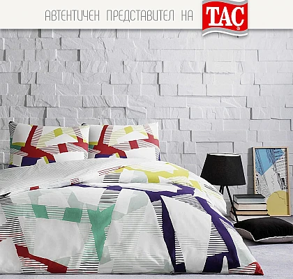 Спално бельо ТАЧ ранфорс с чаршаф с ластик 160/200 CRIMSON