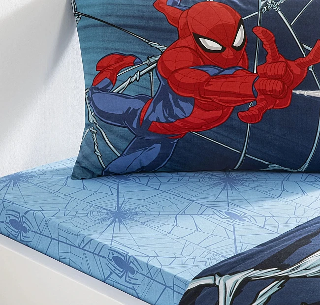 Детски спален комплект РАНФОРС - SPIDERMAN RISE, Спалното Бельо - Магазин за спално бельо Детски спален комплект РАНФОРС - SPIDERMAN RISE - Детски спален комплект РАНФОРС - SPIDERMAN RISE е с плик 160 х 220 см, долен чаршаф с ластик 100 х 200 см, калъфка 50 х 70 см на световноизвестната турска фирма tac, изработен от 100% памук от типа Ранфорс
