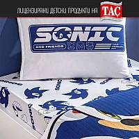 Детско спално бельо ТАЧ ПИКЕ - SONIC MODERN - чаршаф с ластик, Спалното Бельо - Магазин за спално бельо Детско спално бельо ТАЧ ПИКЕ - SONIC MODERN - чаршаф с ластик - Спален комплект "Sonic Modern" – вълнуващо бягство всяка нощ Открийте детския спален комплект "Sonic Modern" от TAÇ – идеалната комбинация от любимите герои и комфорт за е