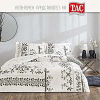 Спално бельо ТАЧ САТЕН - CLYMENA - голяма спалня, Спалното Бельо - Магазин за спално бельо Спално бельо ТАЧ САТЕН - CLYMENA - голяма спалня - Спален комплект „Clymena“ – луксозен сатен за двойно легло ????Открийте изяществото на двойният спален комплект „Clymena“ от TAÇ, изработен от 100 % памучен сатен, с деликатен флорален принт в графитено с