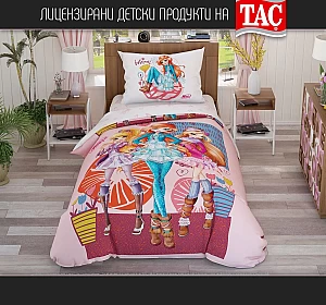 Марково Детско спално бельо Winx Flowers Tac Ранфорс