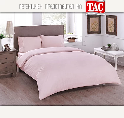 Едноцветно Спално бельо Тач Базик в Розово Ранфорс за Спалня